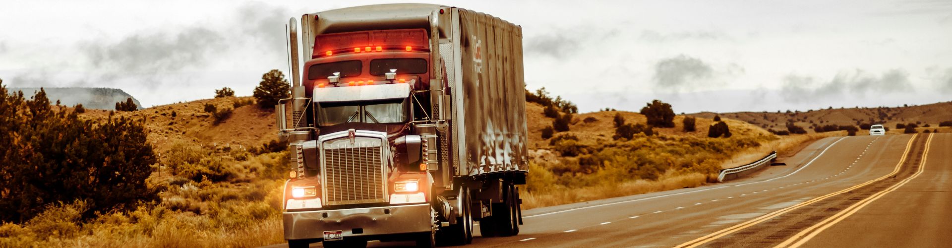 Truck driving on highway